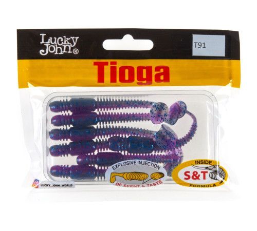 Силиконовые приманки Lucky John Pro Series TIOGA 2.9in T91, 7шт, виброхвост