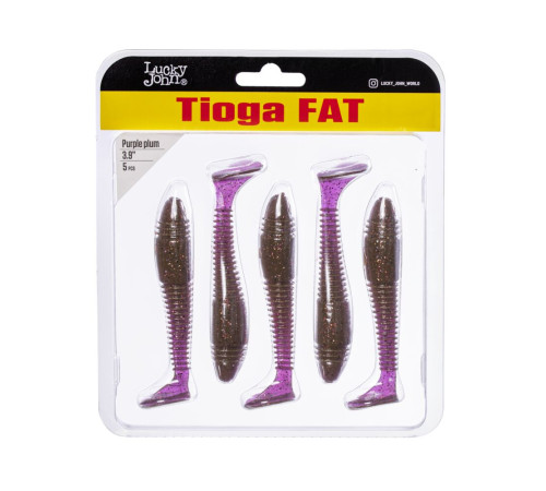 Силиконовые приманки Lucky John Pro Series TIOGA FAT 3.9in S13, 5шт, виброхвост