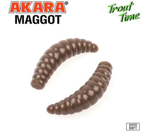 Силиконовые приманки Akara Trout Time MAGGOT 1.3 Cheese, форелевая, 33 мм, цвет #458, 12 шт.