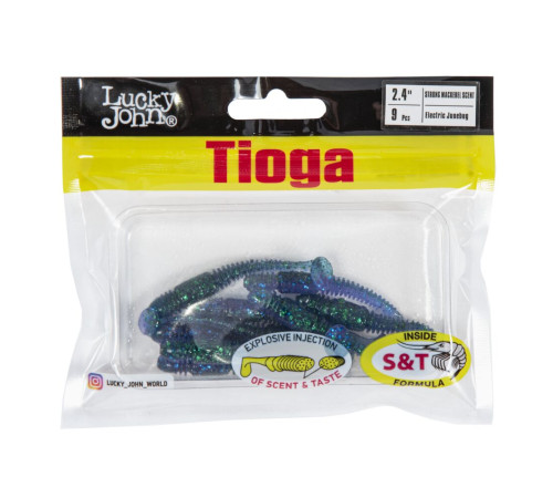 Силиконовые приманки Lucky John Pro Series TIOGA 2.4in Z13, 9шт, виброхвост