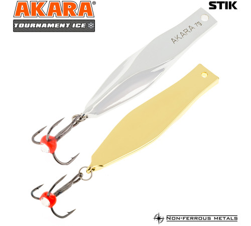 Блесна зимняя Akara Tournament Ice Stik, 8 гр цвет Sil/Go