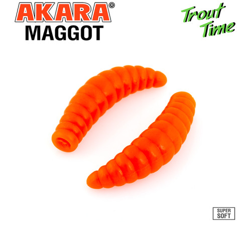 Силиконовые приманки Akara Trout Time MAGGOT 1.3 Shrimp, форелевая, 33 мм, цвет #100, 12 шт.
