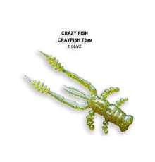 Силиконовая приманка Crazy Fish Crayfish 3" 34-75-1-6, цвет #1, 7 шт.