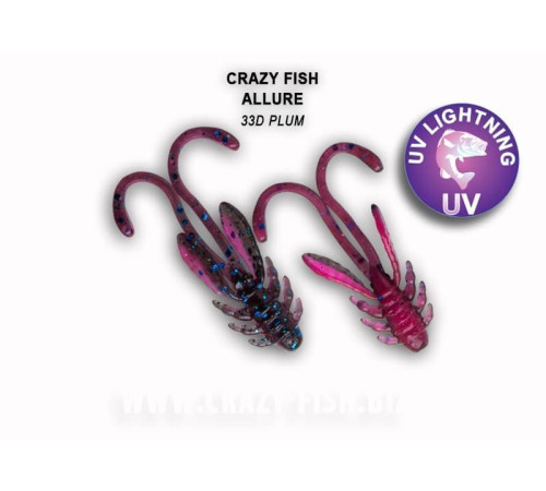 Силиконовая приманка Crazy Fish Allure 1.6" 23-40-33d-6, цвет #33d, 8 шт.