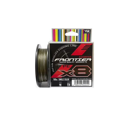 Шнур плетеный YGK Frontier Assorted x8 100m (болотно-бел.) #1.5/0.205mm 15lb/6.8kg