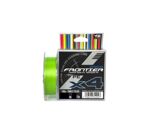 Шнур плетеный YGK Frontier Assorted x4 100m (салат.) #1.5/0.205mm 15lb/6.8kg