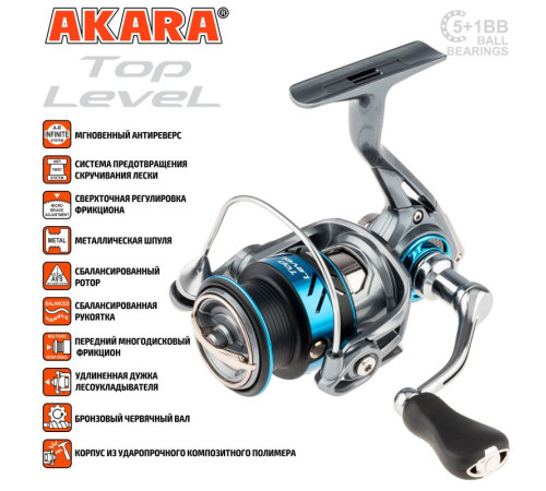 Катушка безынерционная Akara Top Level 2000 5+1