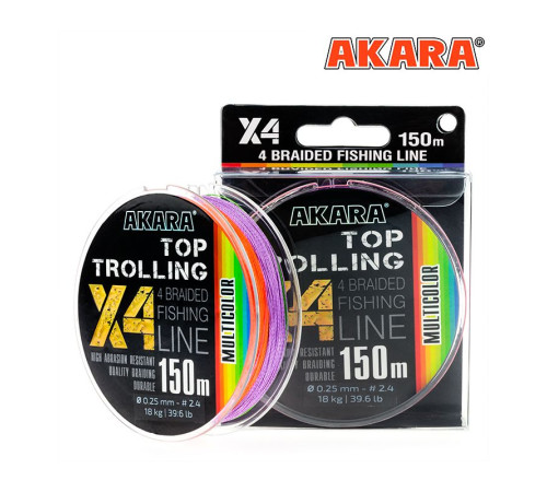 Плетёный шнур Akara Top Trolling X-4 (150м, 0,14мм)