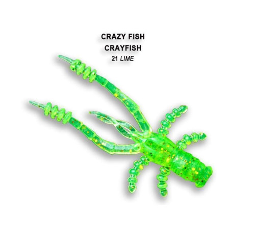 Силиконовая приманка Crazy Fish Crayfish 1.8" 26-45-21-6, цвет #21, 8 шт.