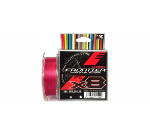 Шнур плетеный YGK Frontier Assorted x8 100m (розовый) #1.2/0.185mm 12lb/5.4kg