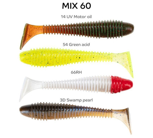 Силиконовая приманка Crazy Fish Vibro fat 4" 14-100-M60-6, цвет #M60, 4 шт.