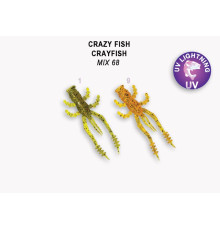 Силиконовая приманка Crazy Fish Crayfish 1.8" 26-45-M68-6, цвет #M68, 8 шт.