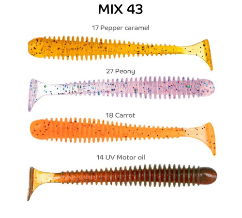 Силиконовая приманка Crazy Fish Vibro worm 2" 3-50-M43-6, цвет #M43, 8 шт.