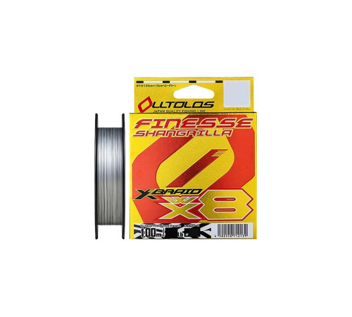Шнур плетеный YGK X-Braid OLLTLOS PE WX8 Finesse Shangrilla 100m #0.6/0.128mm 14lb/6.3kg