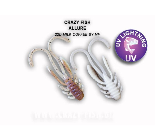 Силиконовая приманка Crazy Fish Allure 1.6" 23-40-22d-6, цвет #22d, 8 шт.