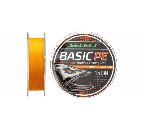 Шнур плетеный Select Basic PE X4 150m (оранжевый) 0.12mm 12LB/5.6kg