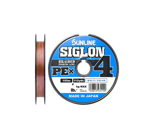 Шнур плетеный Sunline Siglon PE х4 100m (мульти.) #4.0/0.342mm 60lb/27.0kg