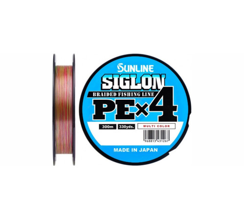 Шнур плетеный Sunline Siglon PE х4 300m (мульт.) #4.0/0.342mm 60lb/29kg