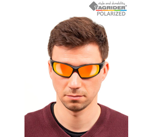 Очки поляризационные Tagrider N25-45 Gold Red Mirror в чехле