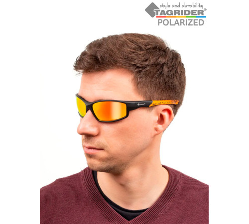 Очки поляризационные Tagrider N25-45 Gold Red Mirror в чехле
