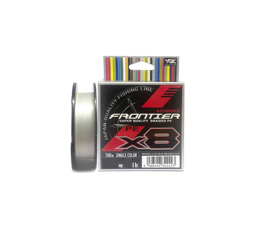 Шнур плетеный YGK Frontier Assorted x8 100m (белый) #0.8/0.148mm 8lb/3.6kg