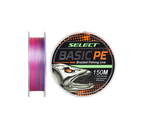Шнур плетеный Select Basic PE X4 150m (разноцветный) 0.22mm 30lb/13.6kg