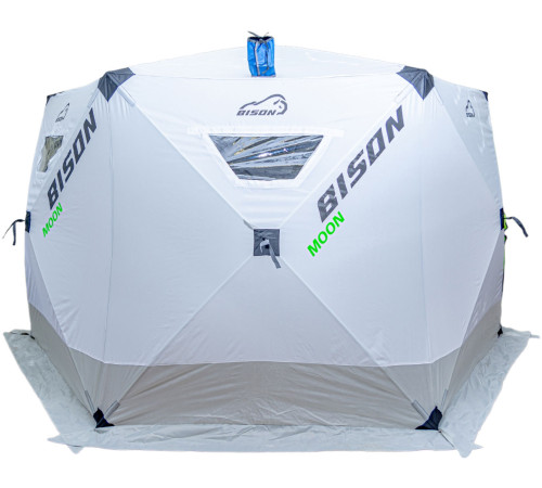 Палатка зимняя Bison Moon шестигранник (3.50х2.00х2.20м) бело-зелёная