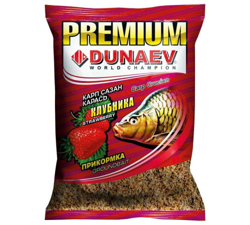 Прикормка Dunaev Premium Карп-Сазан Клубника (желтая) 1кг
