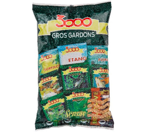 Прикормка Sensas 3000 Gros Gardons 0.8 кг (коричневая, плотва)