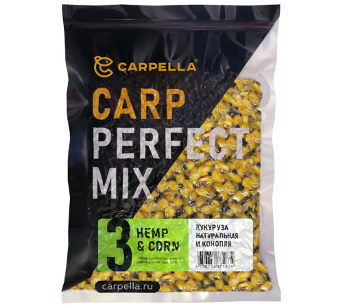 Карповый супермикс Carpella №3 кукуруза натуральная с коноплей 1 кг