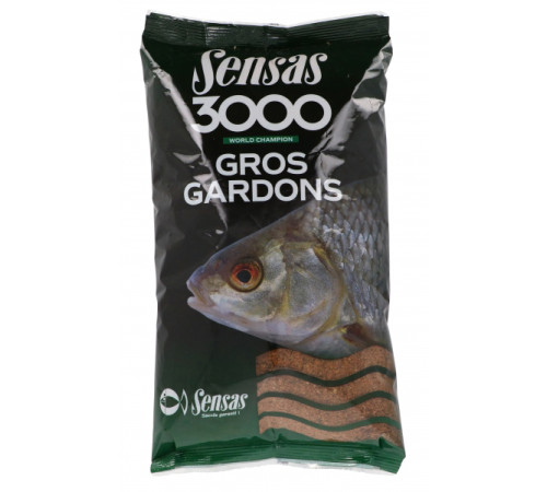 Прикормка Sensas 3000 Gros Gardon 1 кг (коричневая, плотва)