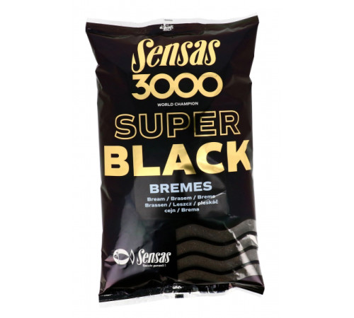 Прикормка Sensas 3000 Super Black Bremes 1 кг (черная, лещ)