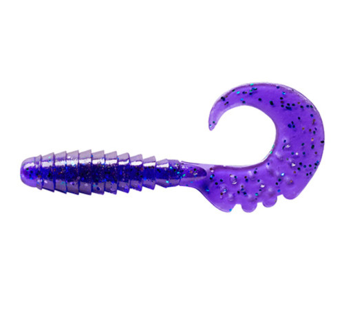 Силиконовые приманки FishUp FANCY GRUB 2.5" 060 - Dark Violet/Peacock & Silver, 10шт, твистер