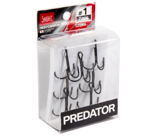 Крючки-тройники Lucky John PREDATOR сер. LJH234, №1, 7шт.