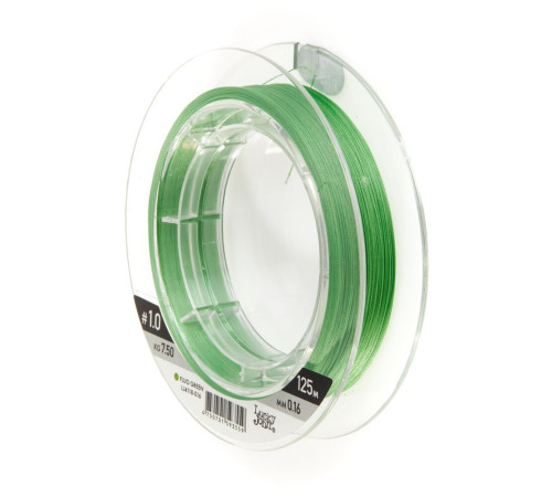 Плетеная леска Lucky John Vanrex х8 BRAID Fluo Green 125м,  0.16мм