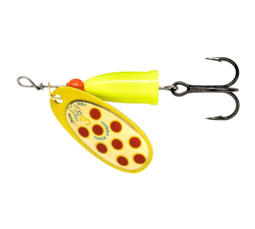 Блесна вращающаяся Blue Fox VIBRAX LONG CAST №3 , цвет Yellow-Silver-Yellow-Red