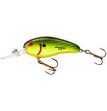 Воблер Pradco Bomber DEEP FLAT A 63F, цвет Chartreuse Black Scales, 10,3 гр.