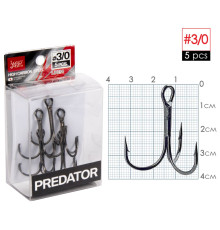 Крючки-тройники Lucky John PREDATOR сер. LJH234, №3/0, 5шт.