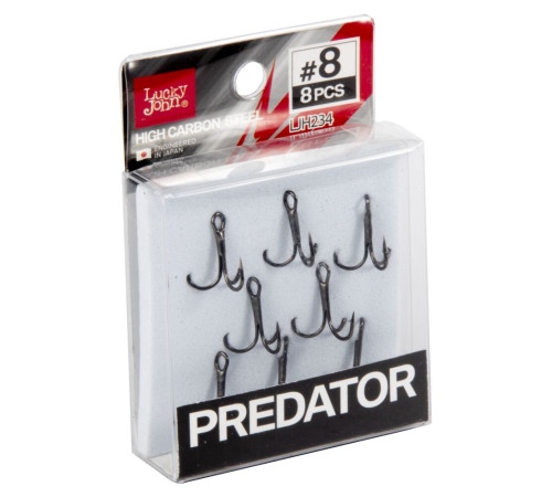 Крючки-тройники Lucky John PREDATOR сер. LJH234, №8, 8шт.