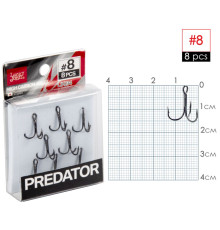 Крючки-тройники Lucky John PREDATOR сер. LJH234, №8, 8шт.