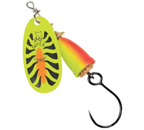 Блесна вращающаяся Blue Fox VIBRAX FLUORESCENT Barbless №3 , цвет Fire Tiger