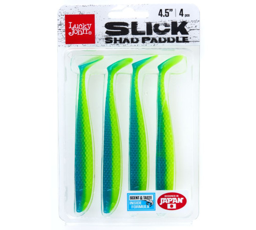 Lucky John Pro Series SLICK SHAD PADDLE 4.5in T57, 4шт.