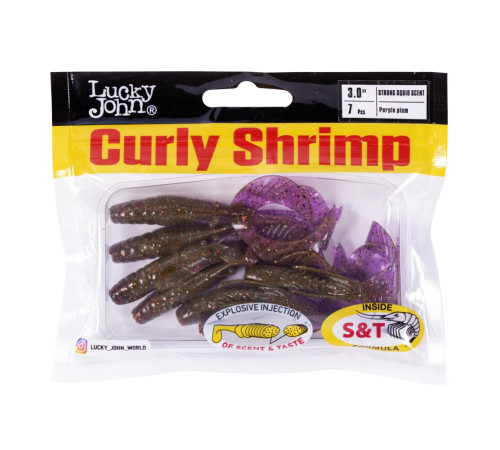 Lucky John Pro Series CURLY SHRIMP 3.0in S13, 7шт.