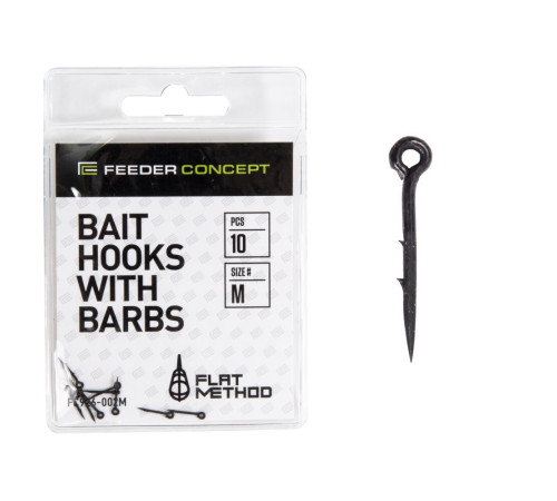 Feeder Concept Flat Method BAIT HOOKS WITH BARBS р.002M, 10 шт.