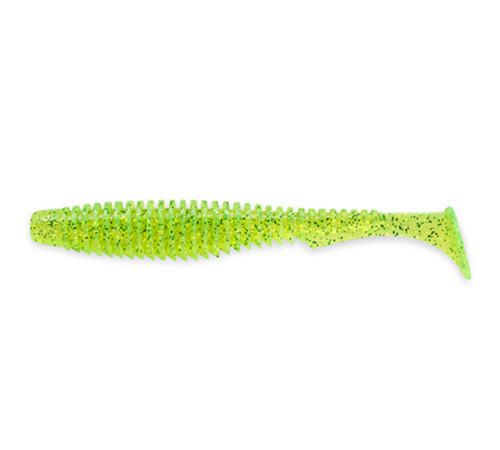 Силиконовая приманка FishUp U-SHAD 4" 026 - Fluo Chartreuse/Green, 8шт, виброхвост