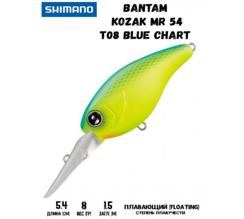 Воблер Shimano Bantam Kozak MR 54mm 8g T08 Blue Chart