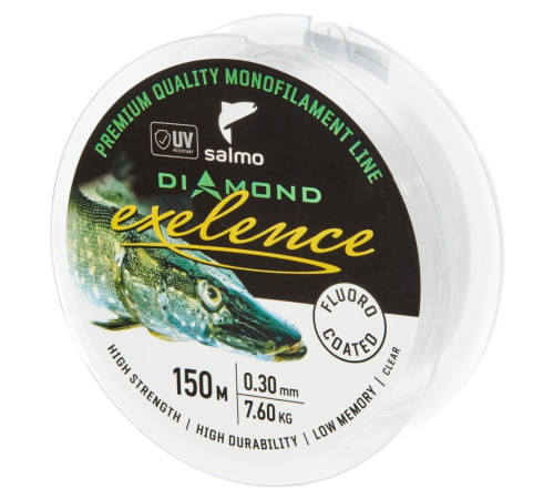 Монофильная леска Salmo Diamond EXELENCE FLUORO COATED Clear 150м,  0.3мм
