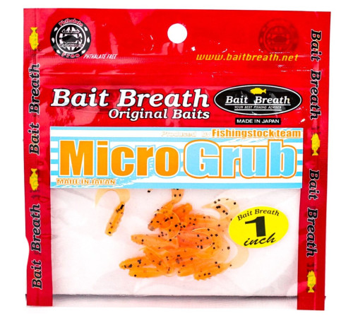 Силиконовые приманки Bait Breath MICRO GRUB 1" Ur20, 15шт, твистер