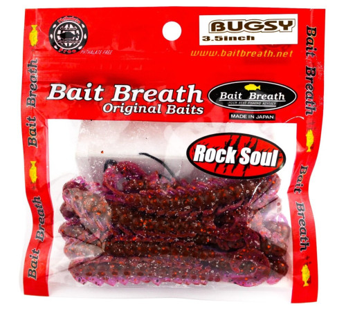 Силиконовые приманки Bait Breath BUGSY 3.5" Rock Soul Ur29, 10шт, твистер