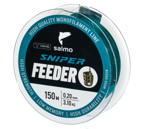 Монофильная леска Salmo Sniper FEEDER Moss Green 150м,  0.2мм